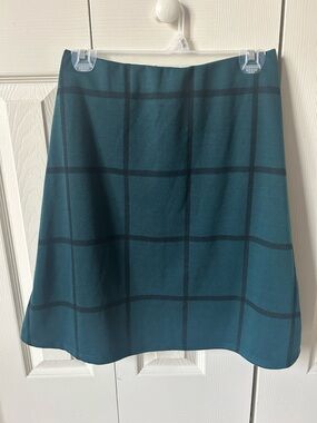 NWT. Plaid A-Line Skirt in Teal and Black - Women's Skirt